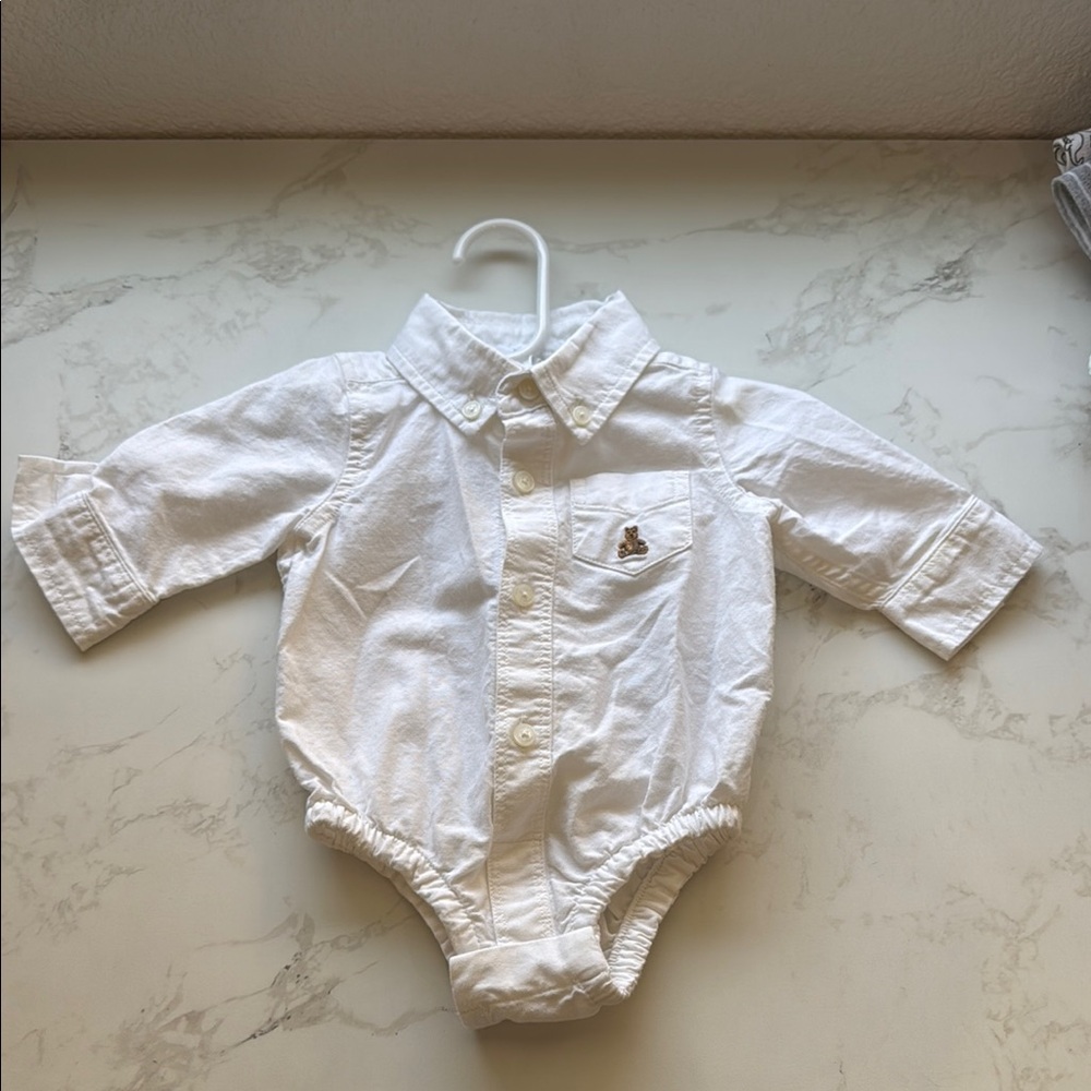 GAP White Long Sleeve Baby Bodysuit